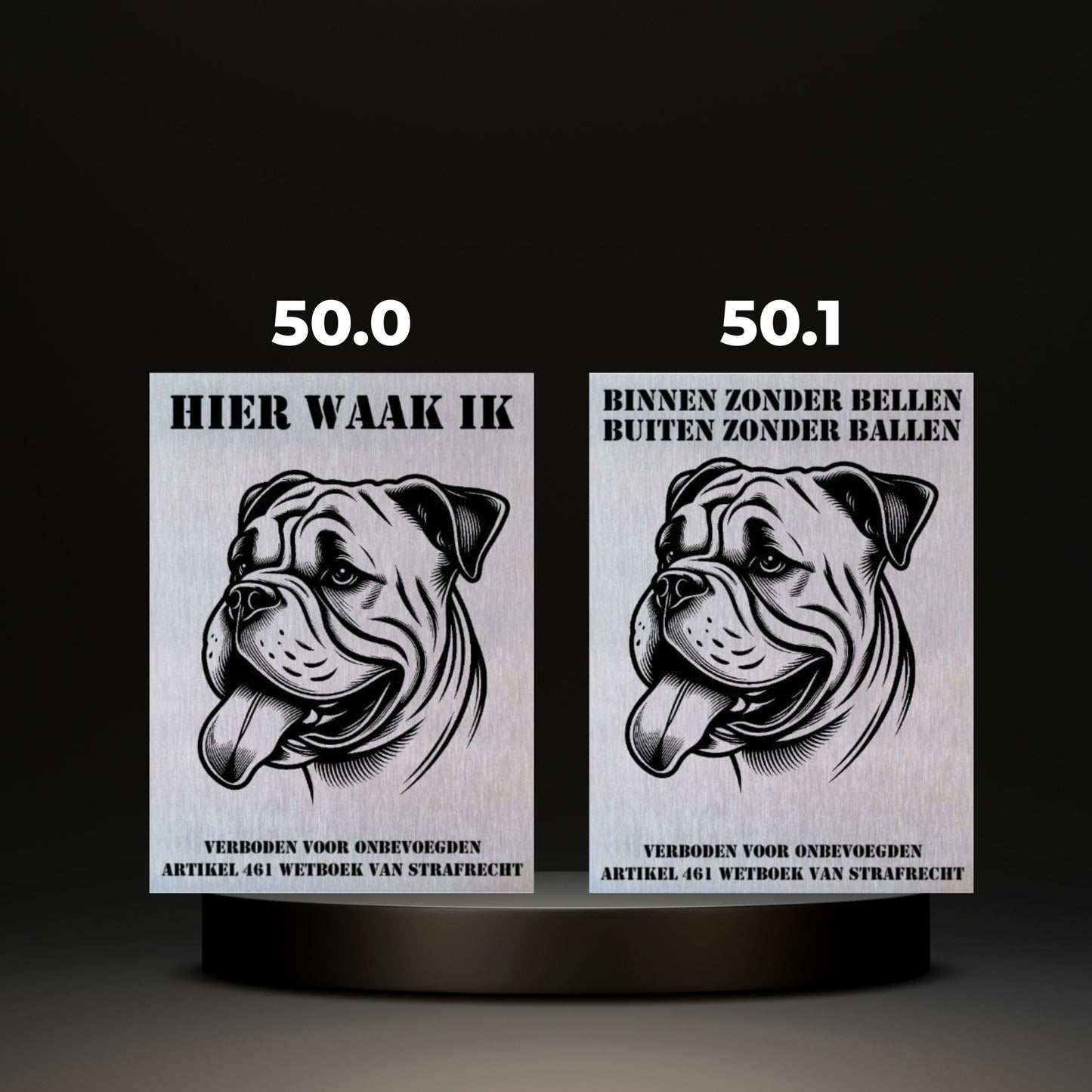 Waakbord Kant en klaar Bulldog & Bully & Boxer & Pittbull & Stafford