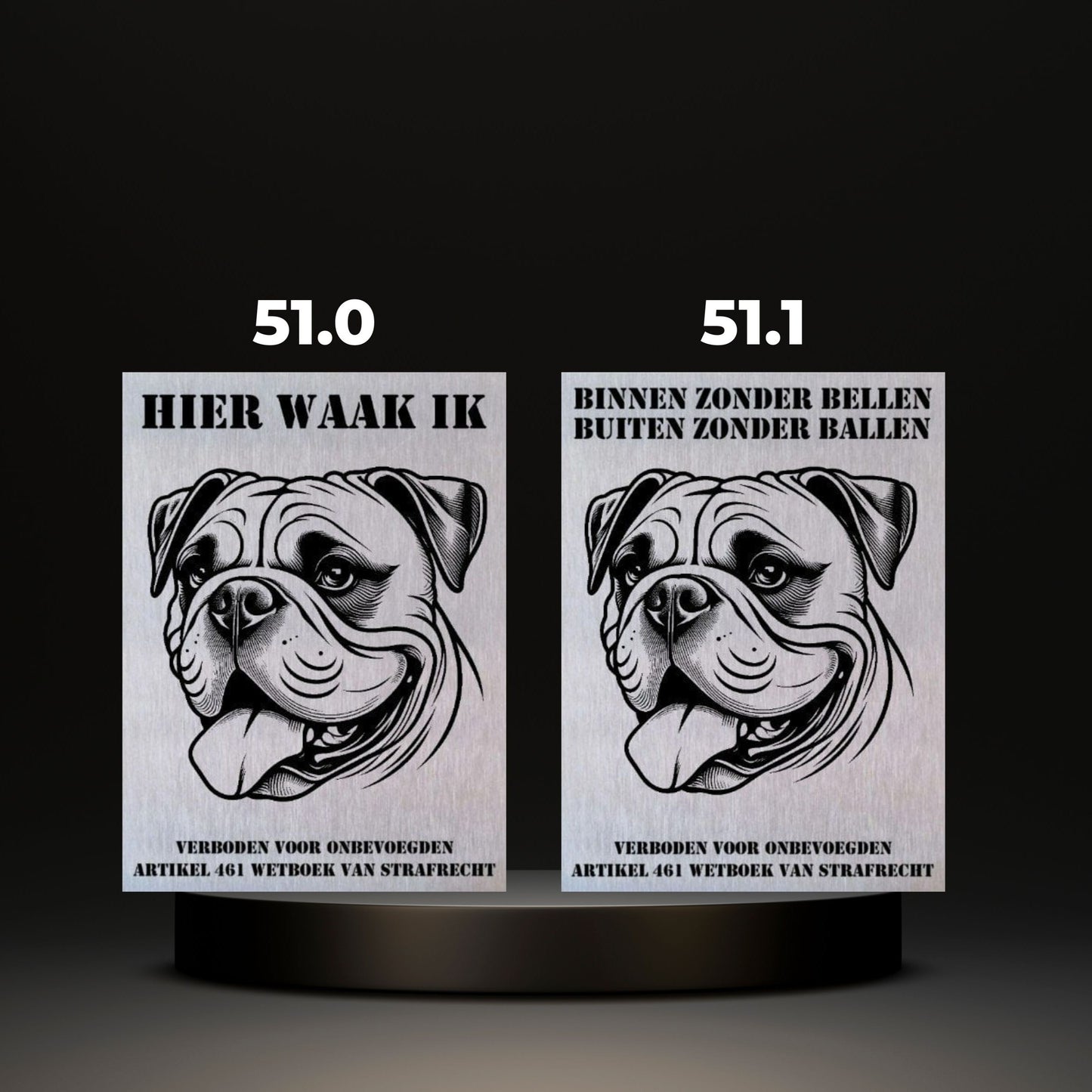 Waakbord Kant en klaar Bulldog & Bully & Boxer & Pittbull & Stafford