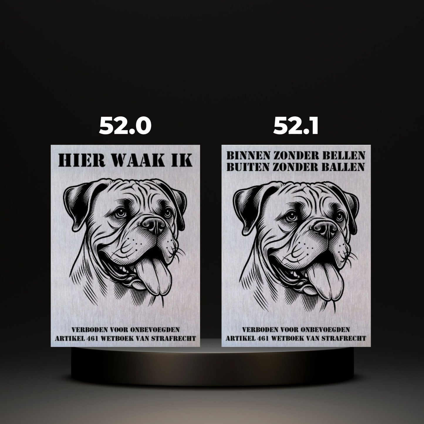 Waakbord Kant en klaar Bulldog & Bully & Boxer & Pittbull & Stafford