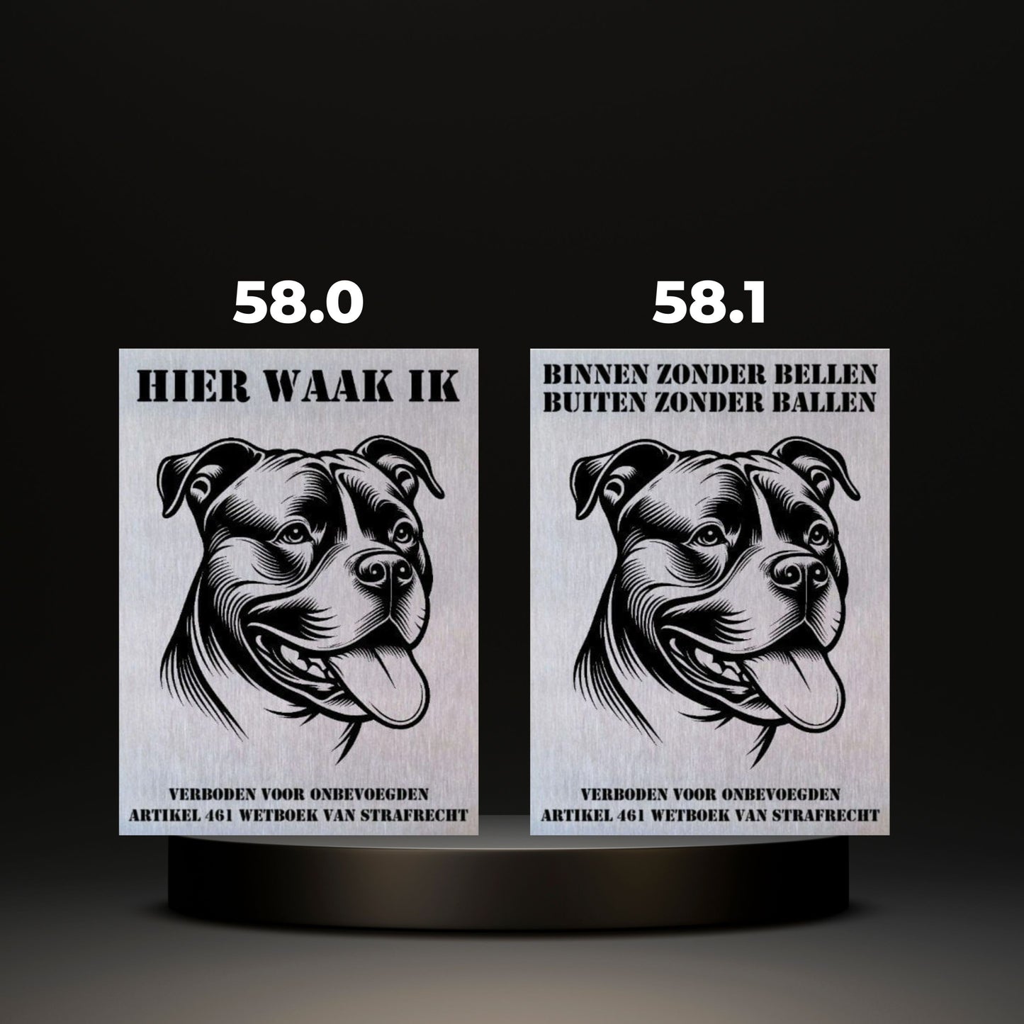 Waakbord Kant en klaar Bulldog & Bully & Boxer & Pittbull & Stafford