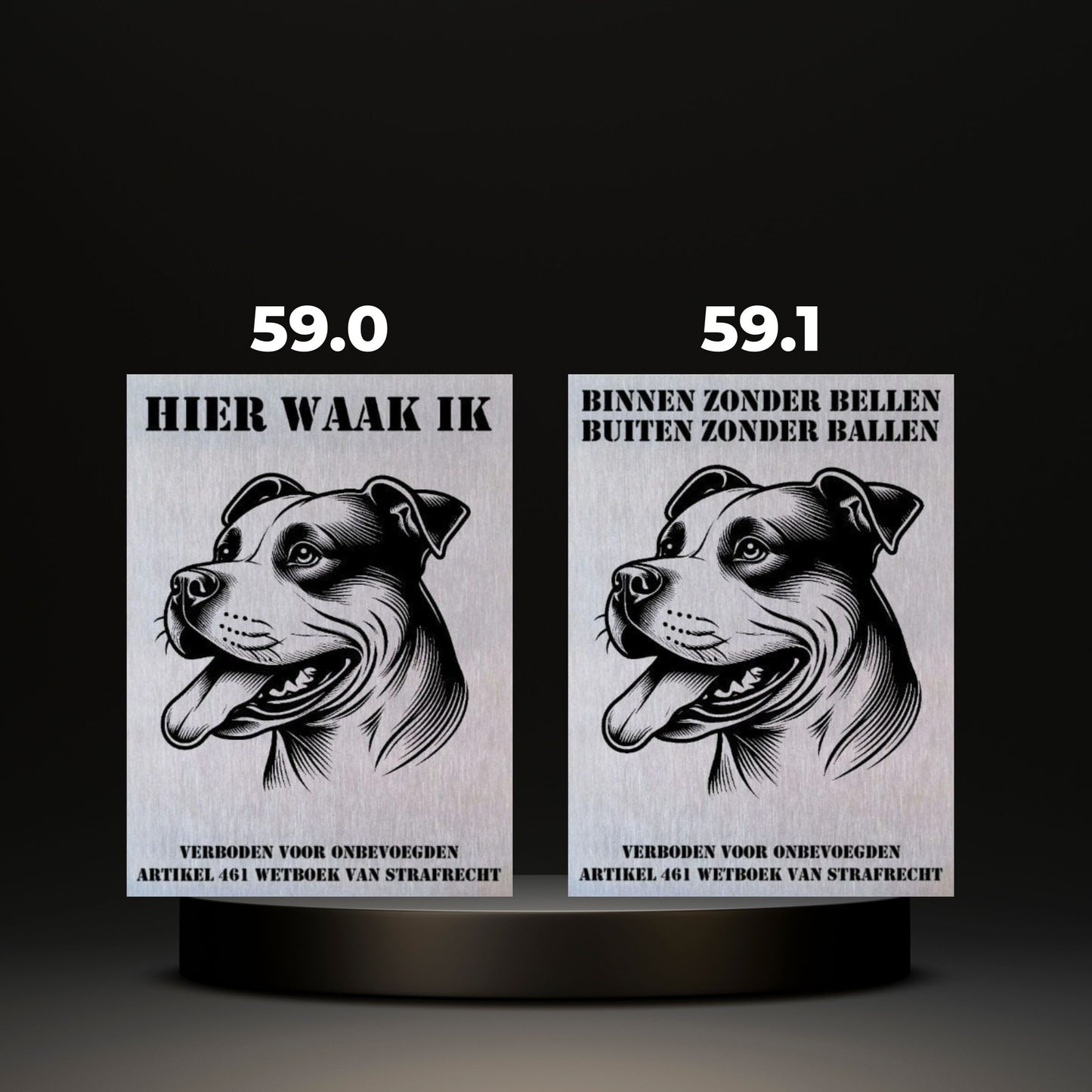 Waakbord Kant en klaar Bulldog & Bully & Boxer & Pittbull & Stafford