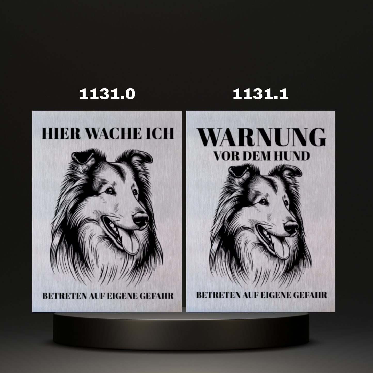 Warnshild Fertiges Design Schäferhund & Collie