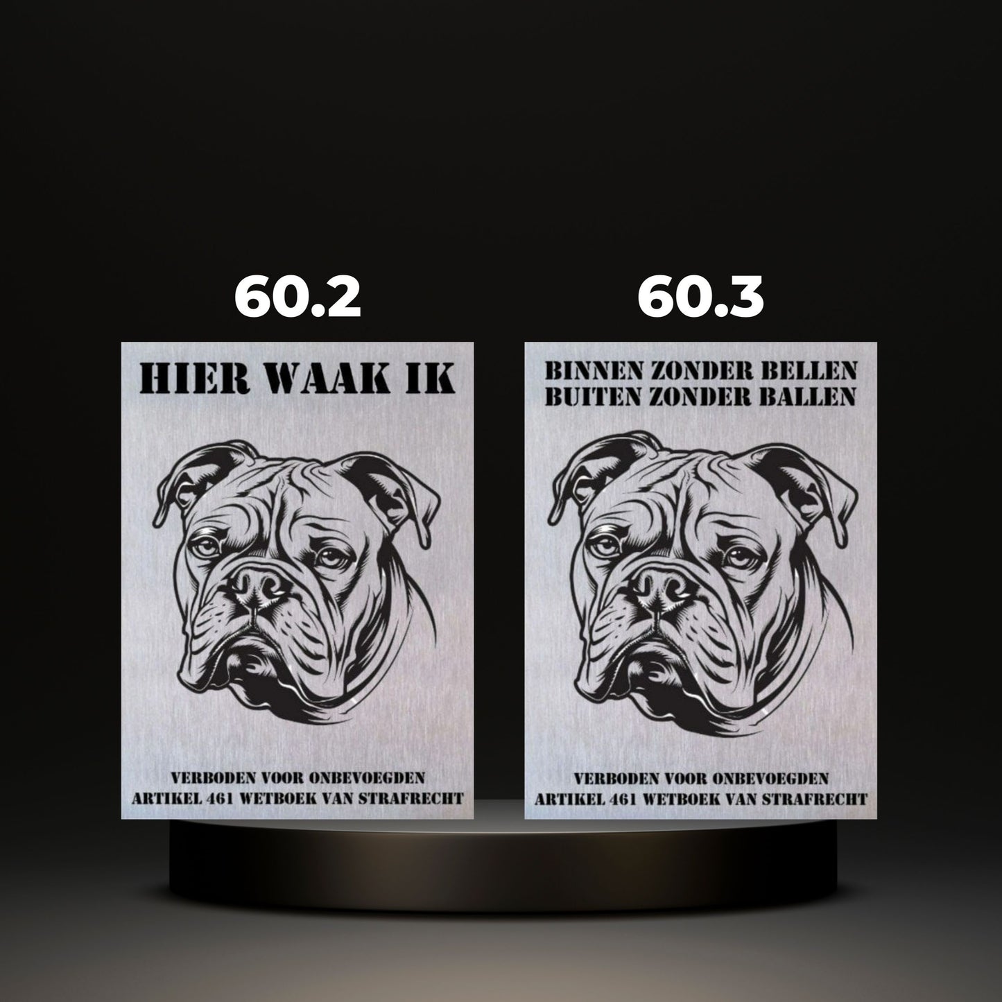 Waakbord Kant en klaar Bulldog & Bully & Boxer & Pittbull & Stafford