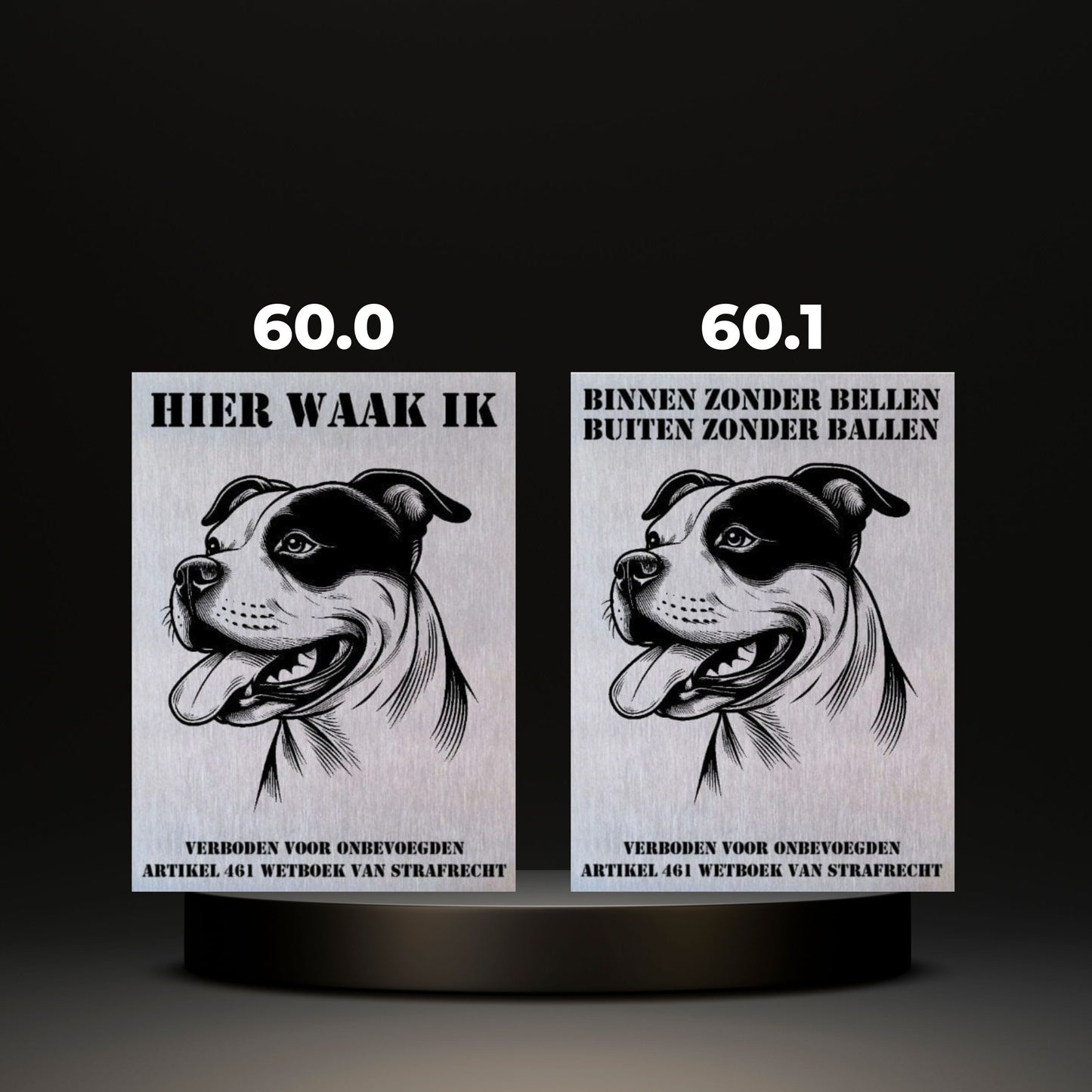 Waakbord Kant en klaar Bulldog & Bully & Boxer & Pittbull & Stafford