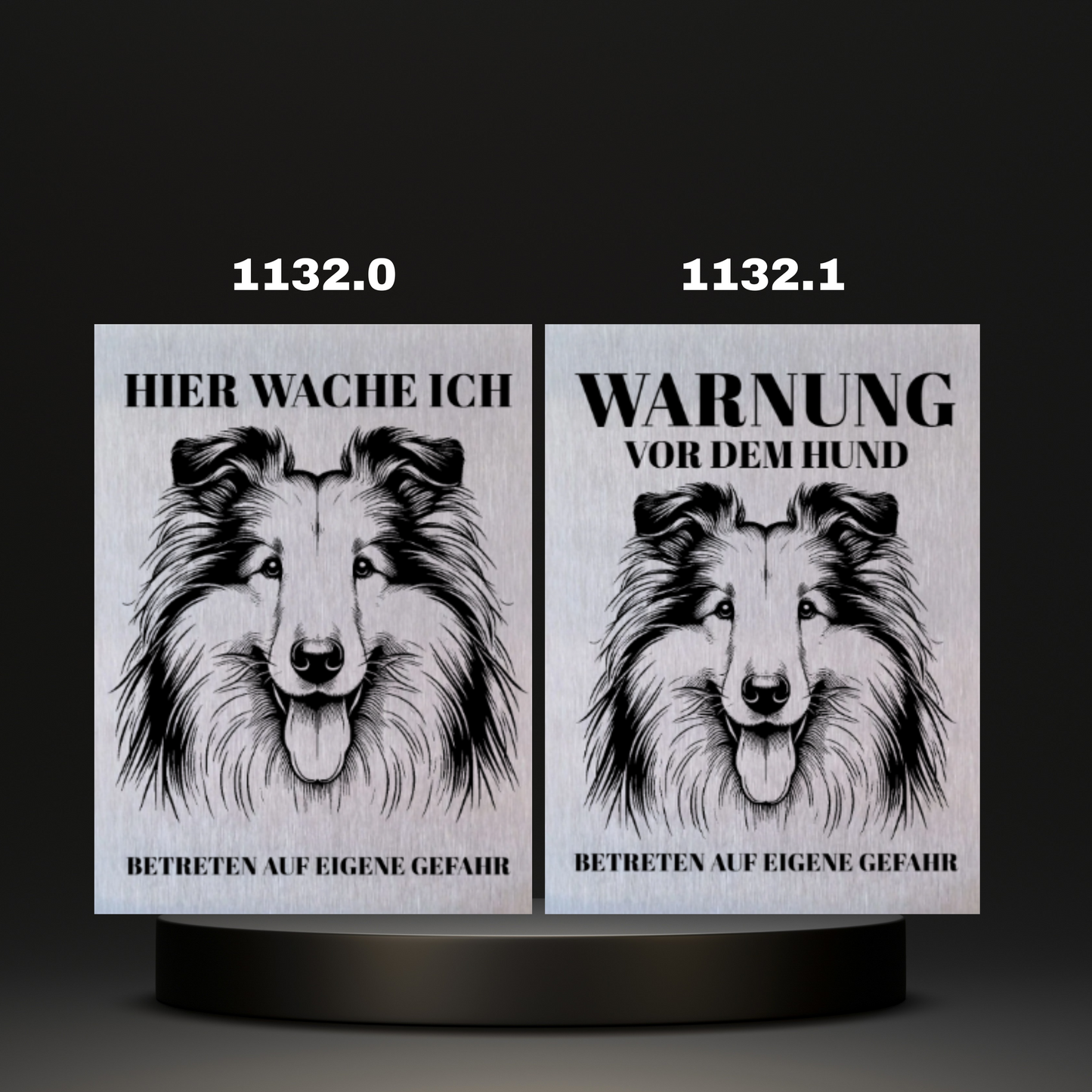 Warnshild Fertiges Design Schäferhund & Collie