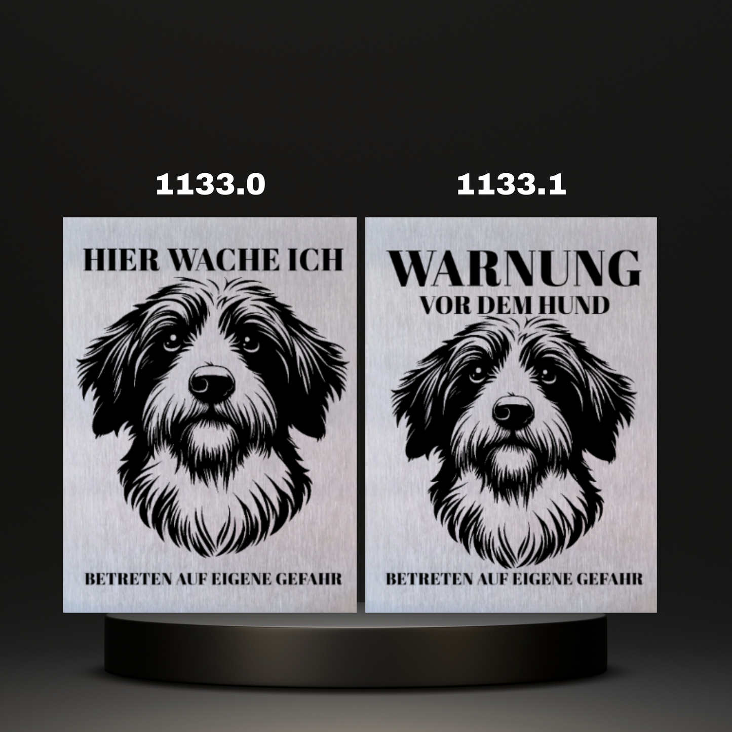 Warnshild Fertiges Design Schäferhund & Collie