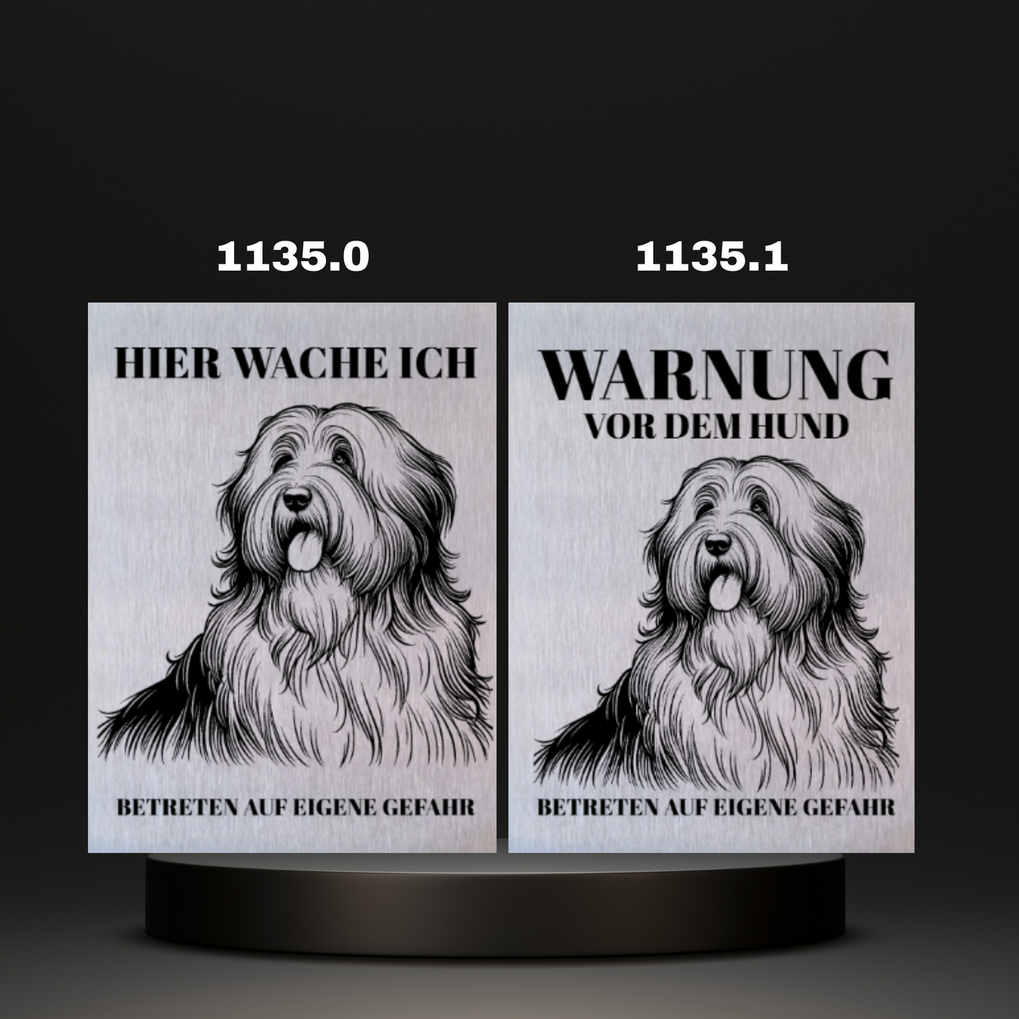 Warnshild Fertiges Design Schäferhund & Collie