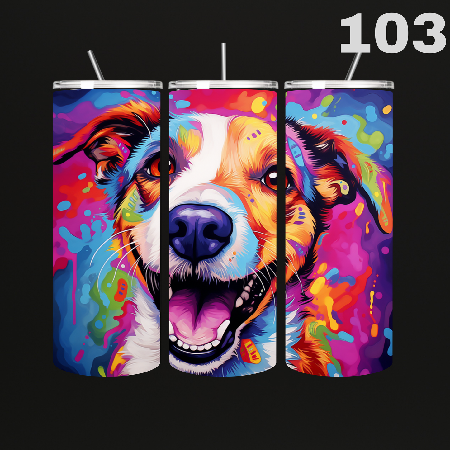 Tumbler Hond Aquarel