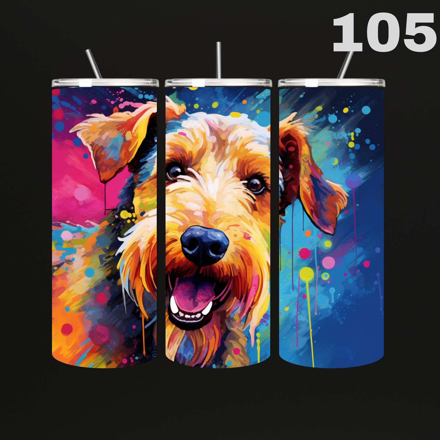 Tumbler Hond Aquarel