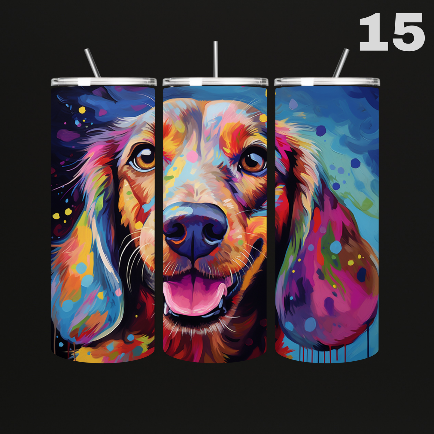 Tumbler Hond Aquarel