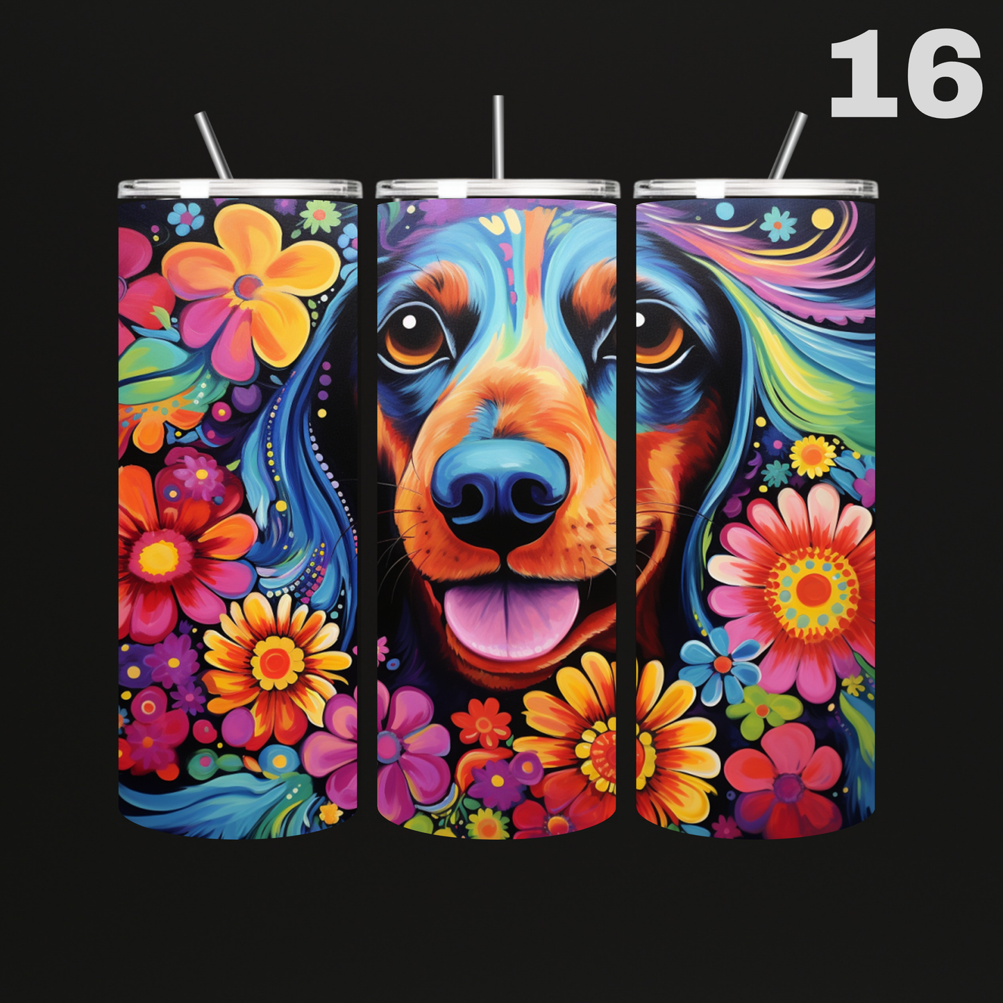 Tumbler Hond Aquarel