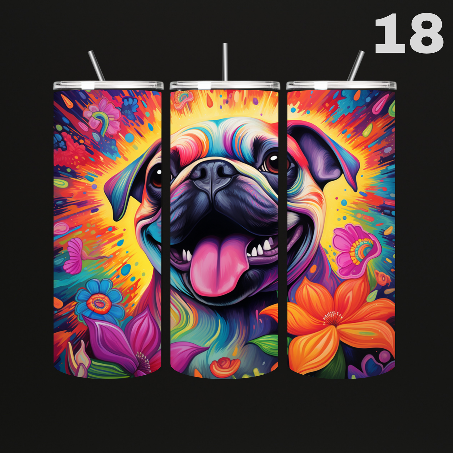 Tumbler Hond Aquarel