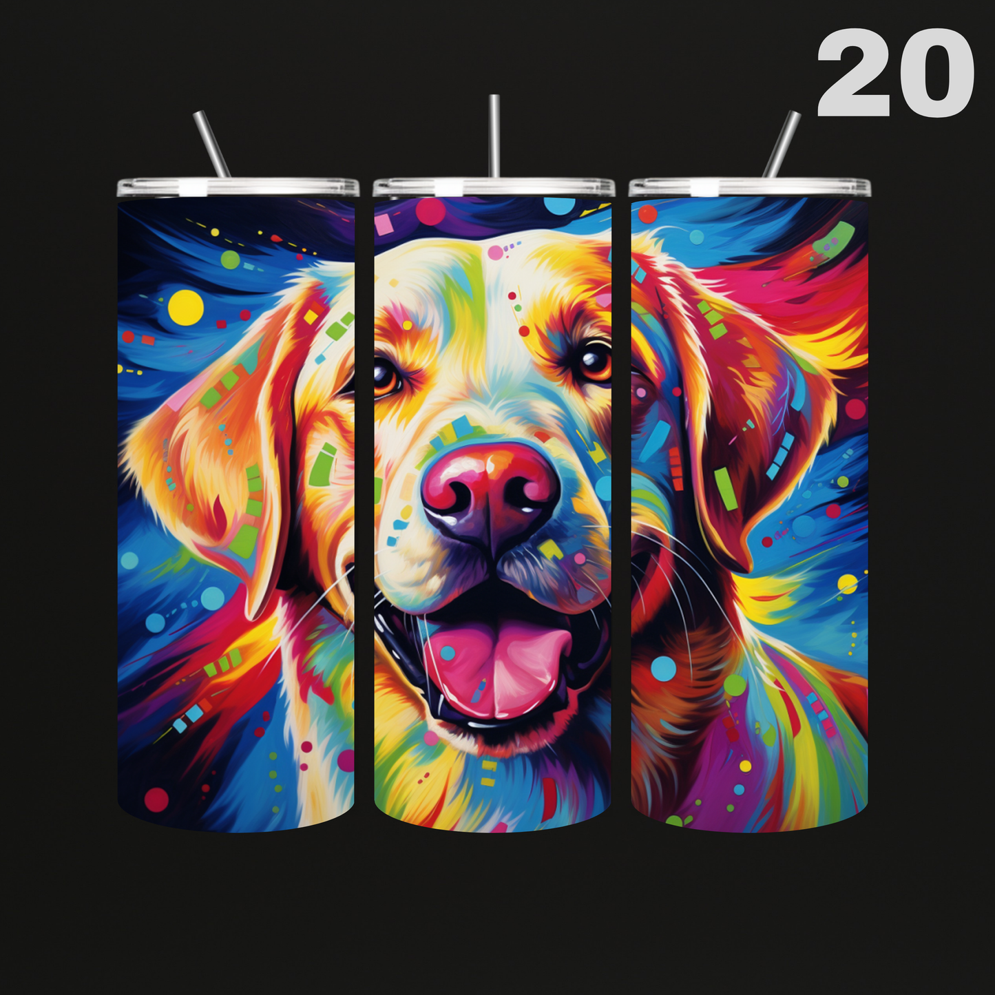 Tumbler Hond Aquarel