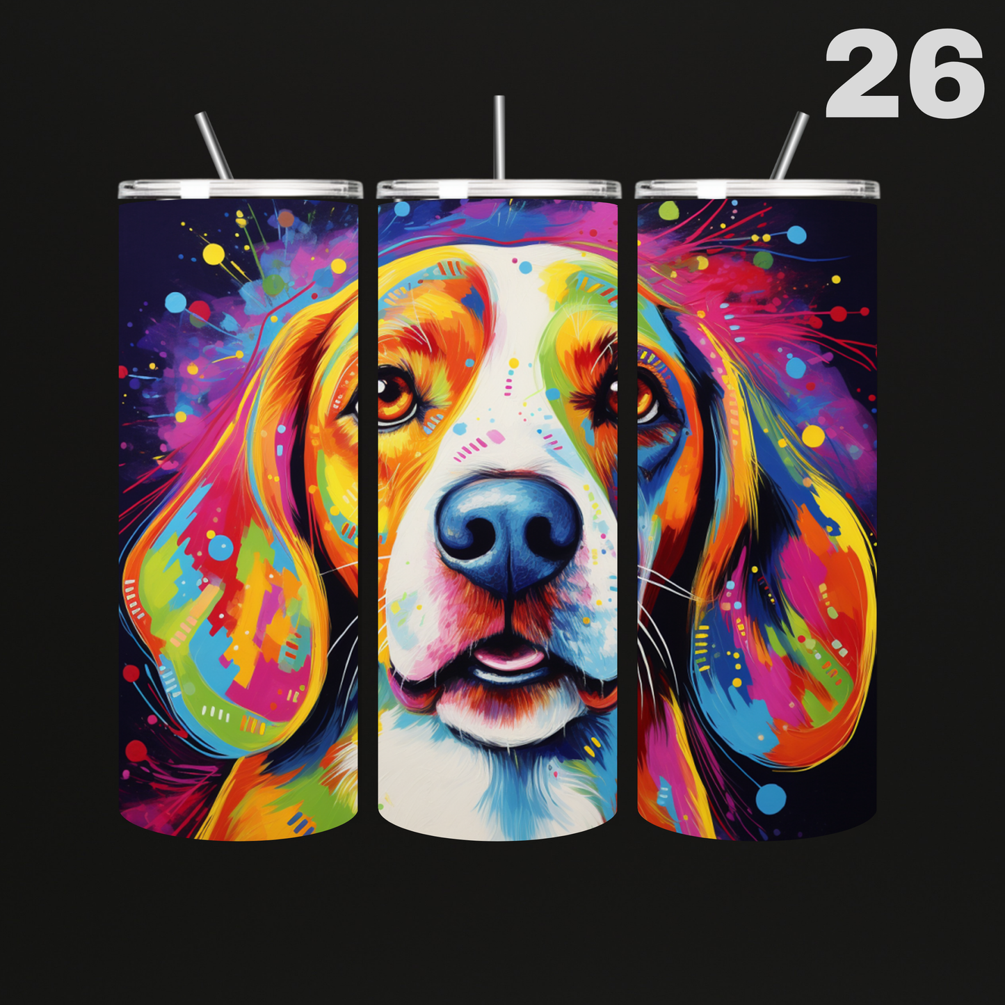 Tumbler Hond Aquarel