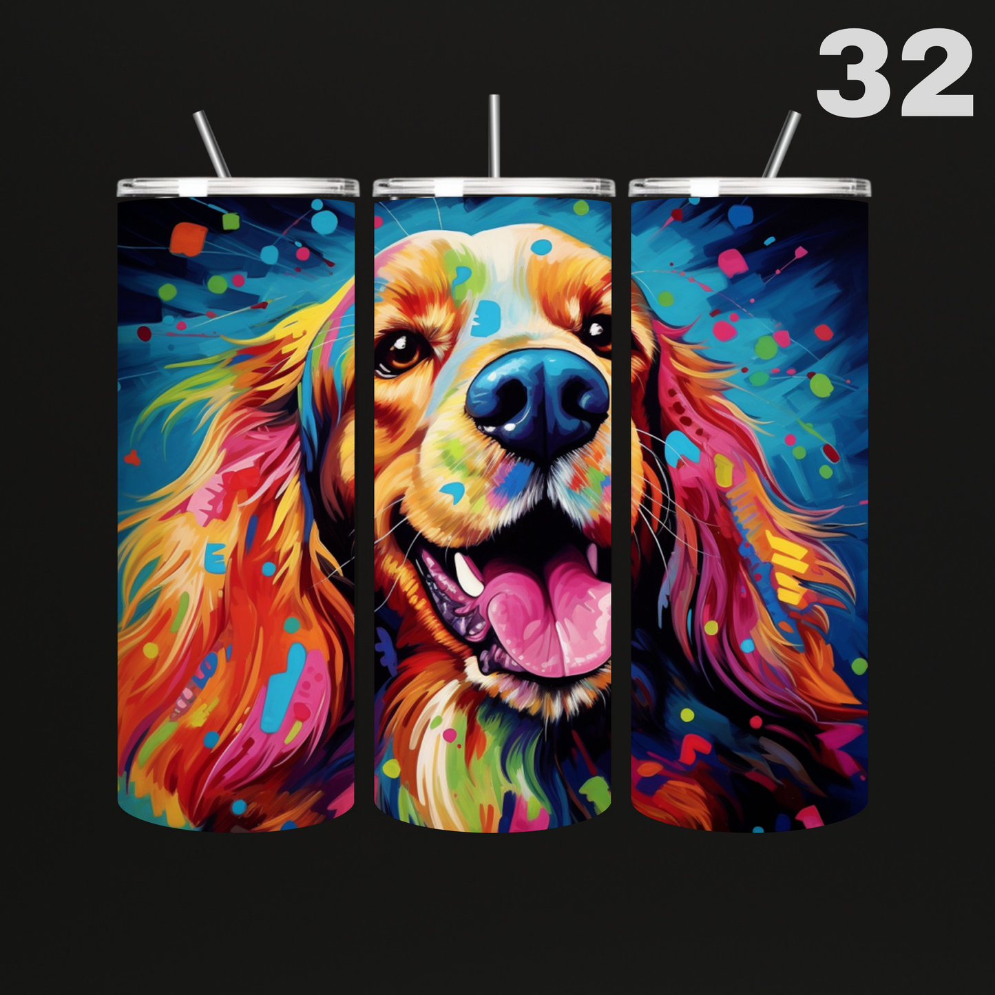 Tumbler Hond Aquarel