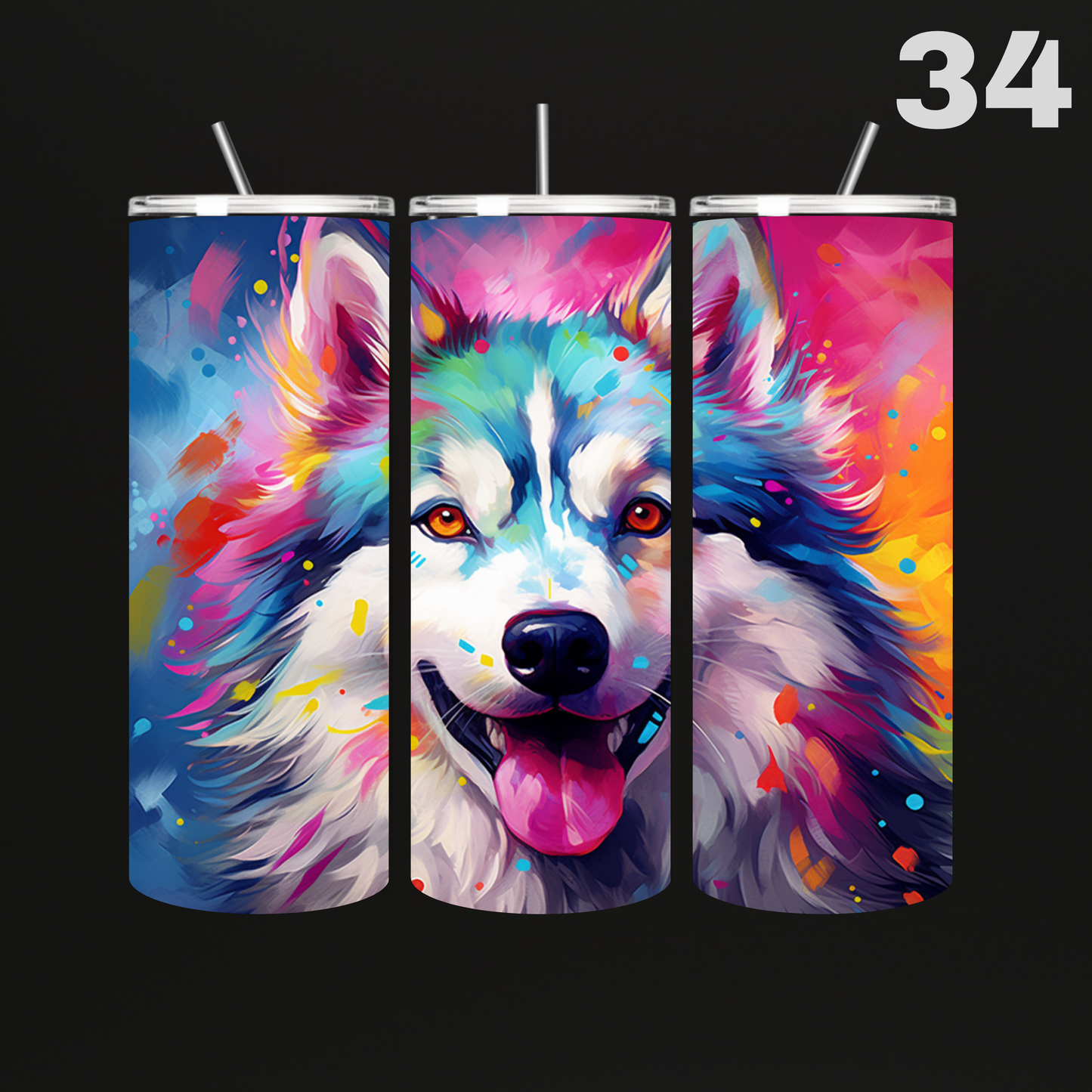 Tumbler Hond Aquarel