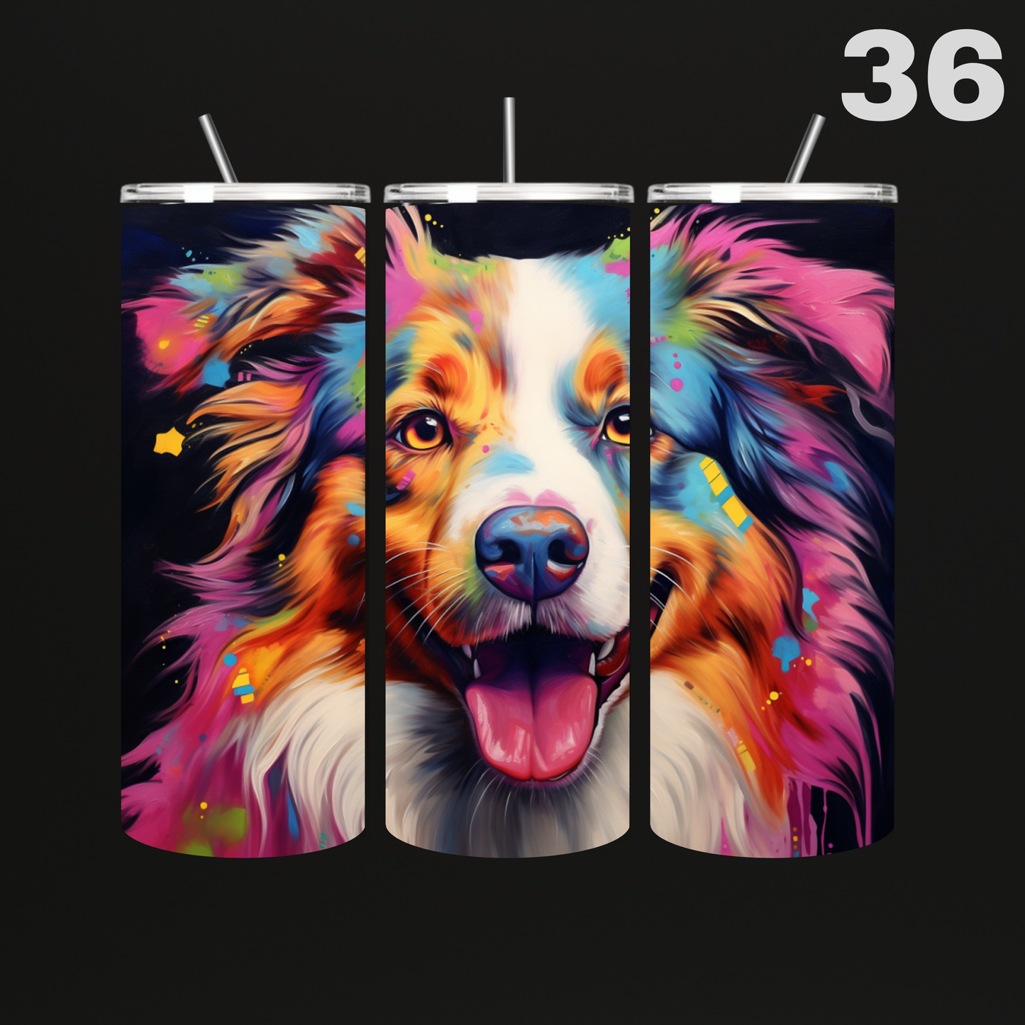 Tumbler Hond Aquarel