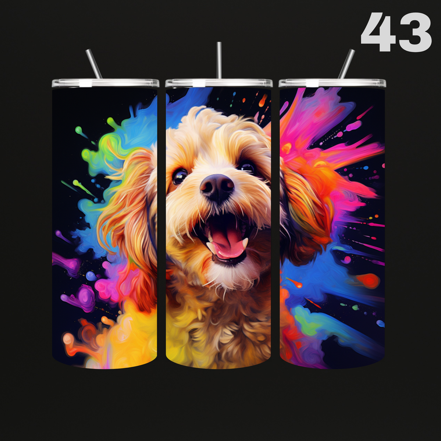 Tumbler Hond Aquarel