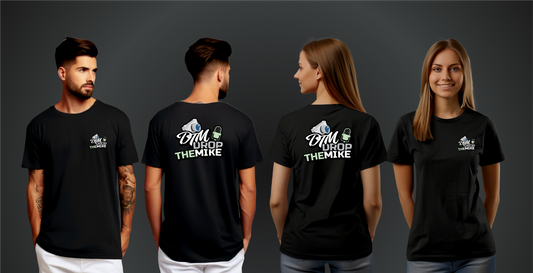 Drop The Mike - Super Premium T-shirt Uniek & Exclusief (Logo Borst + Rug)