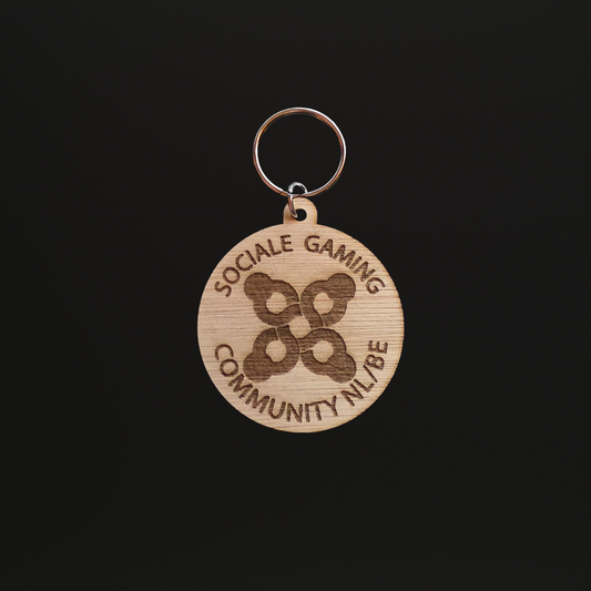 Sociale Gaming Community NL/BE Sleutelhanger hout
