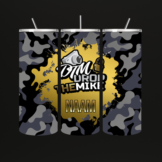DropTheMike Tumbler goud met eigen naam
