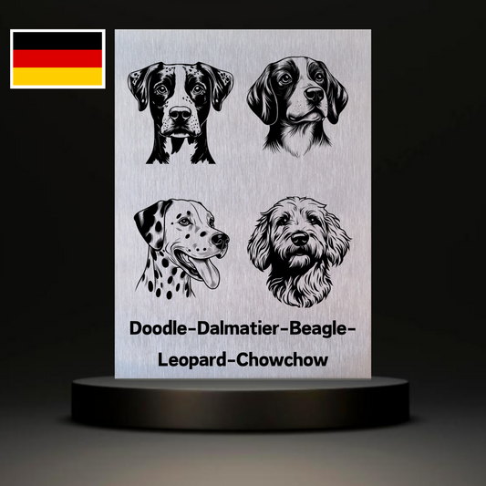 Warnshild Fertiges Design Doodle & Dalmatiner & Beagle & Leopard & Chowchow