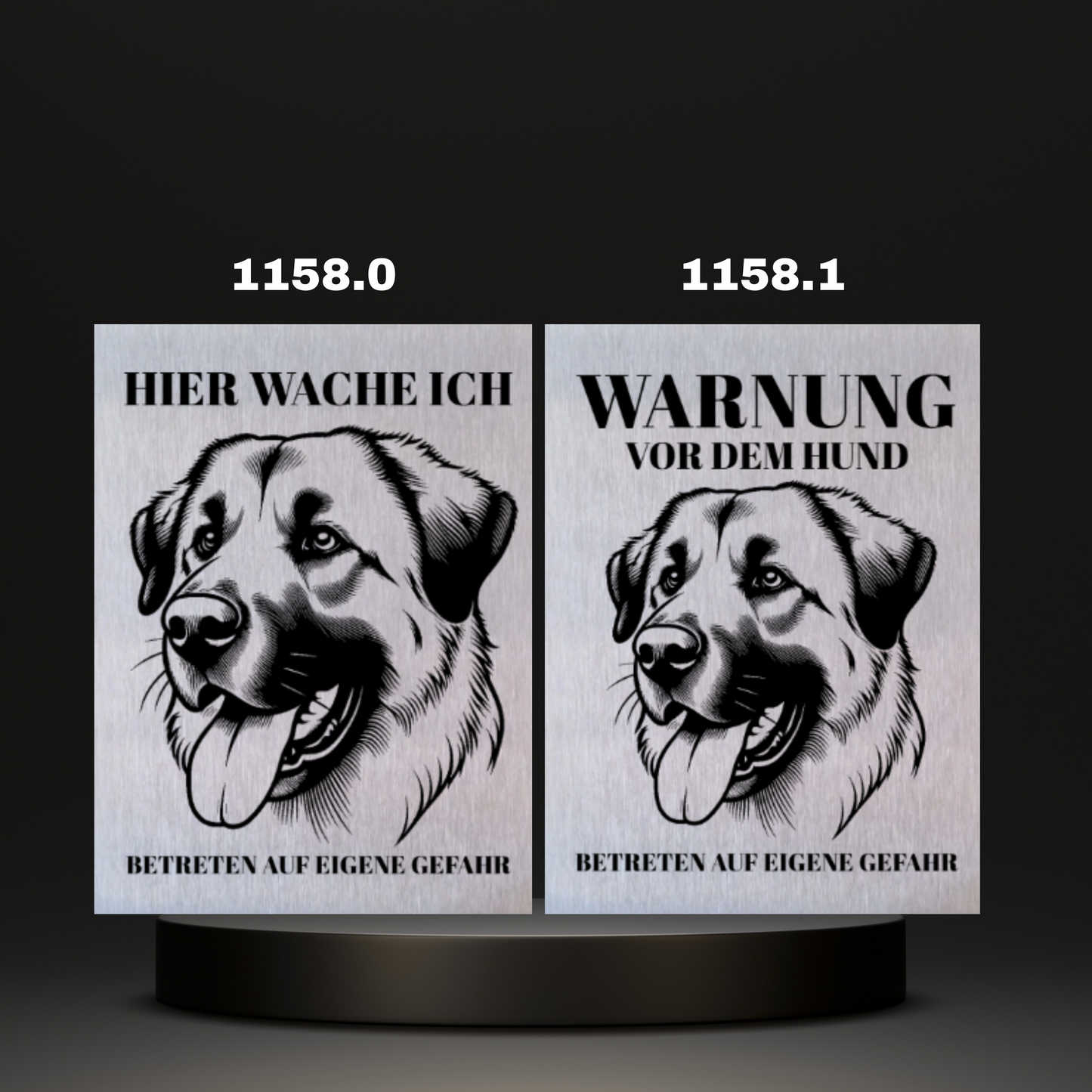 Warnshild Fertiges Design Schäferhund & Collie