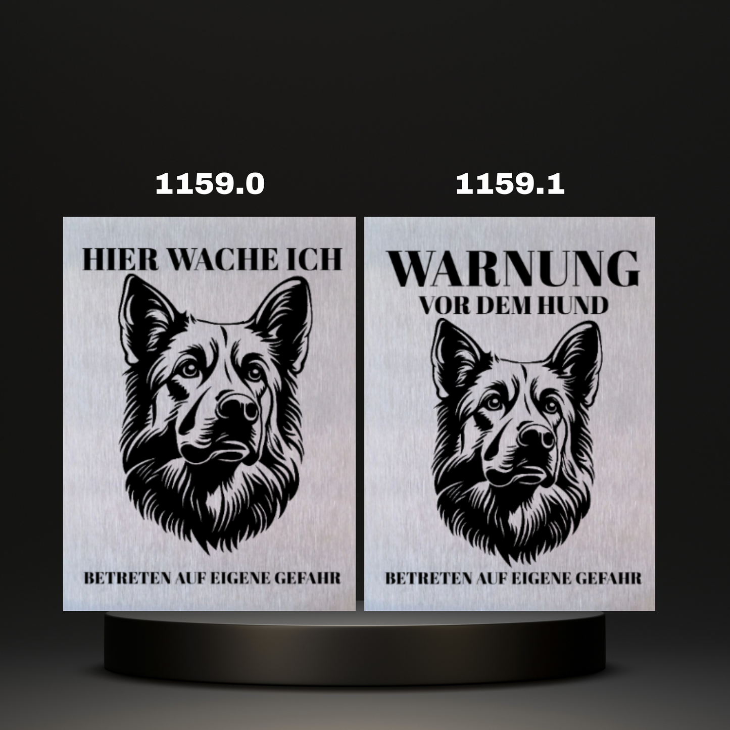 Warnshild Fertiges Design Schäferhund & Collie