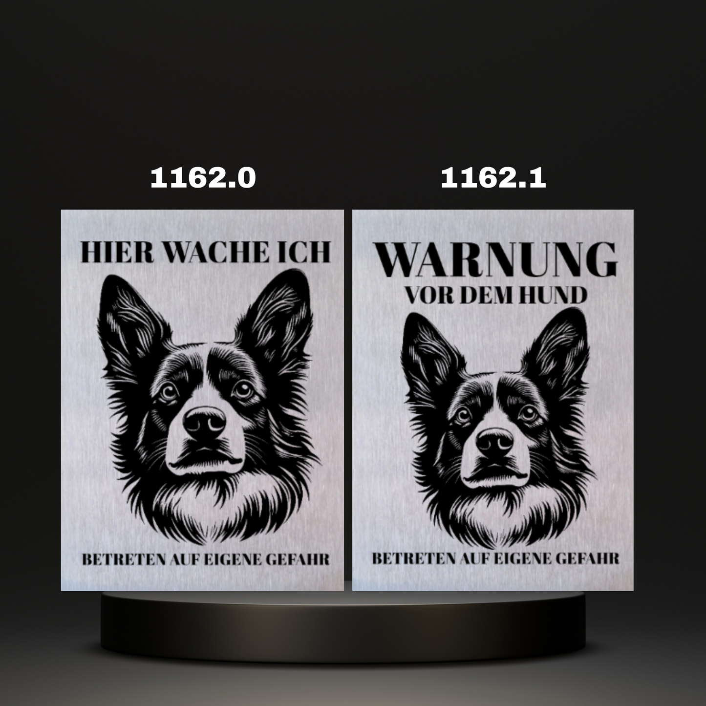 Warnshild Fertiges Design Schäferhund & Collie