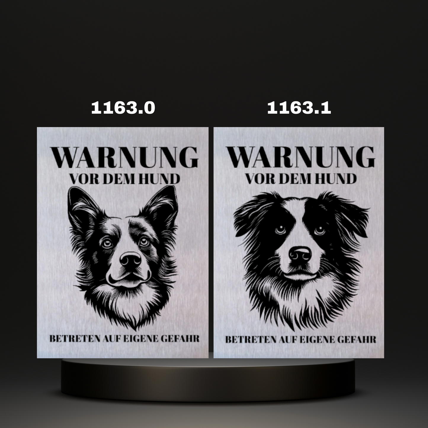 Warnshild Fertiges Design Schäferhund & Collie