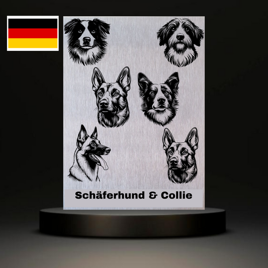 Warnshild Fertiges Design Schäferhund & Collie