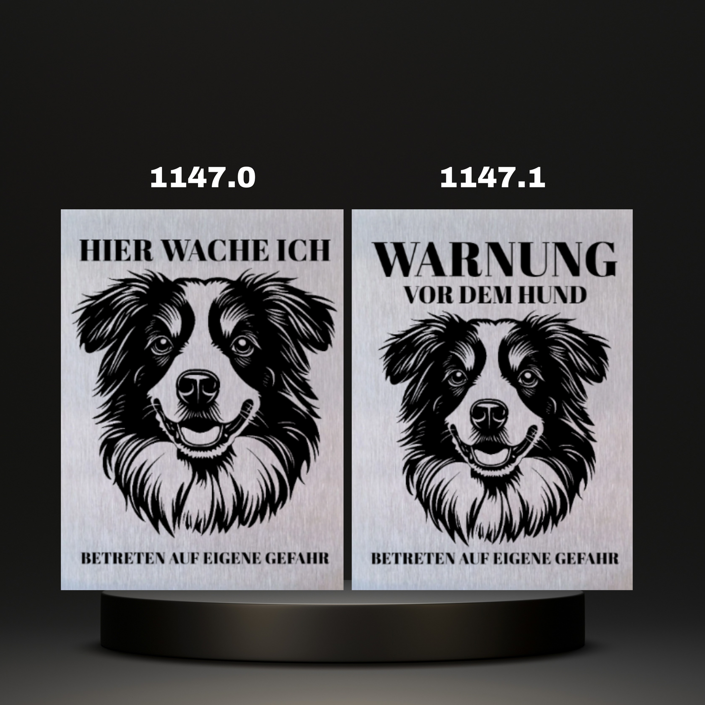 Warnshild Fertiges Design Schäferhund & Collie