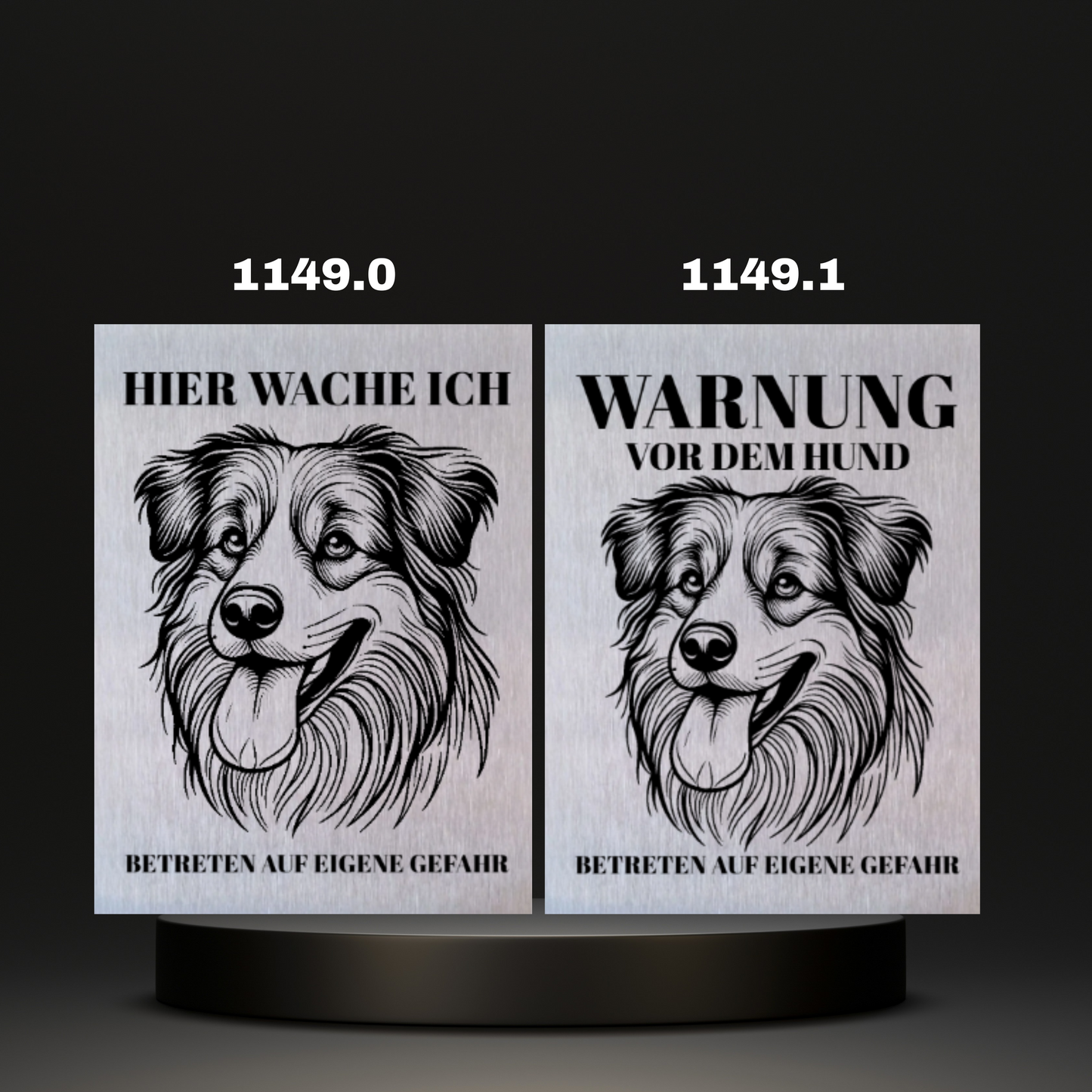 Warnshild Fertiges Design Schäferhund & Collie