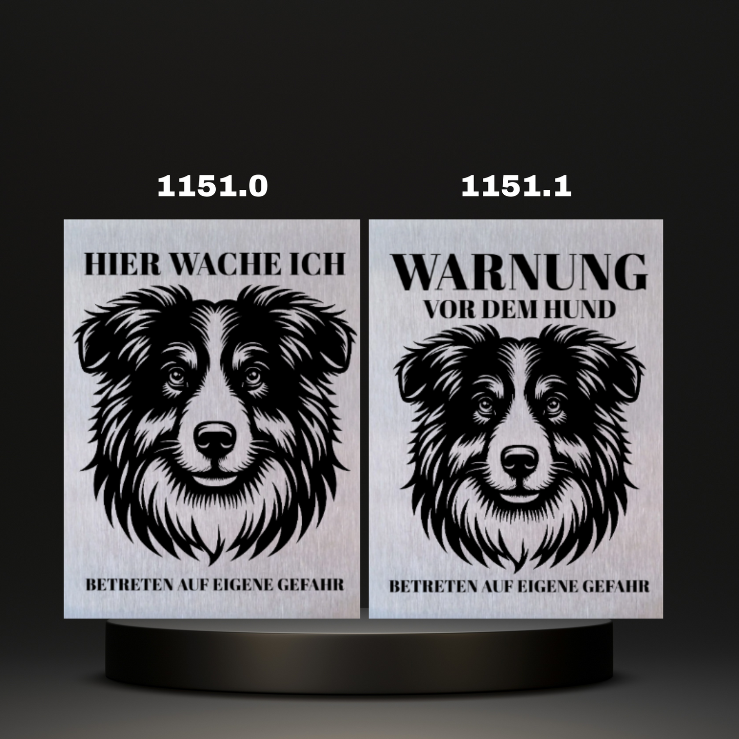 Warnshild Fertiges Design Schäferhund & Collie