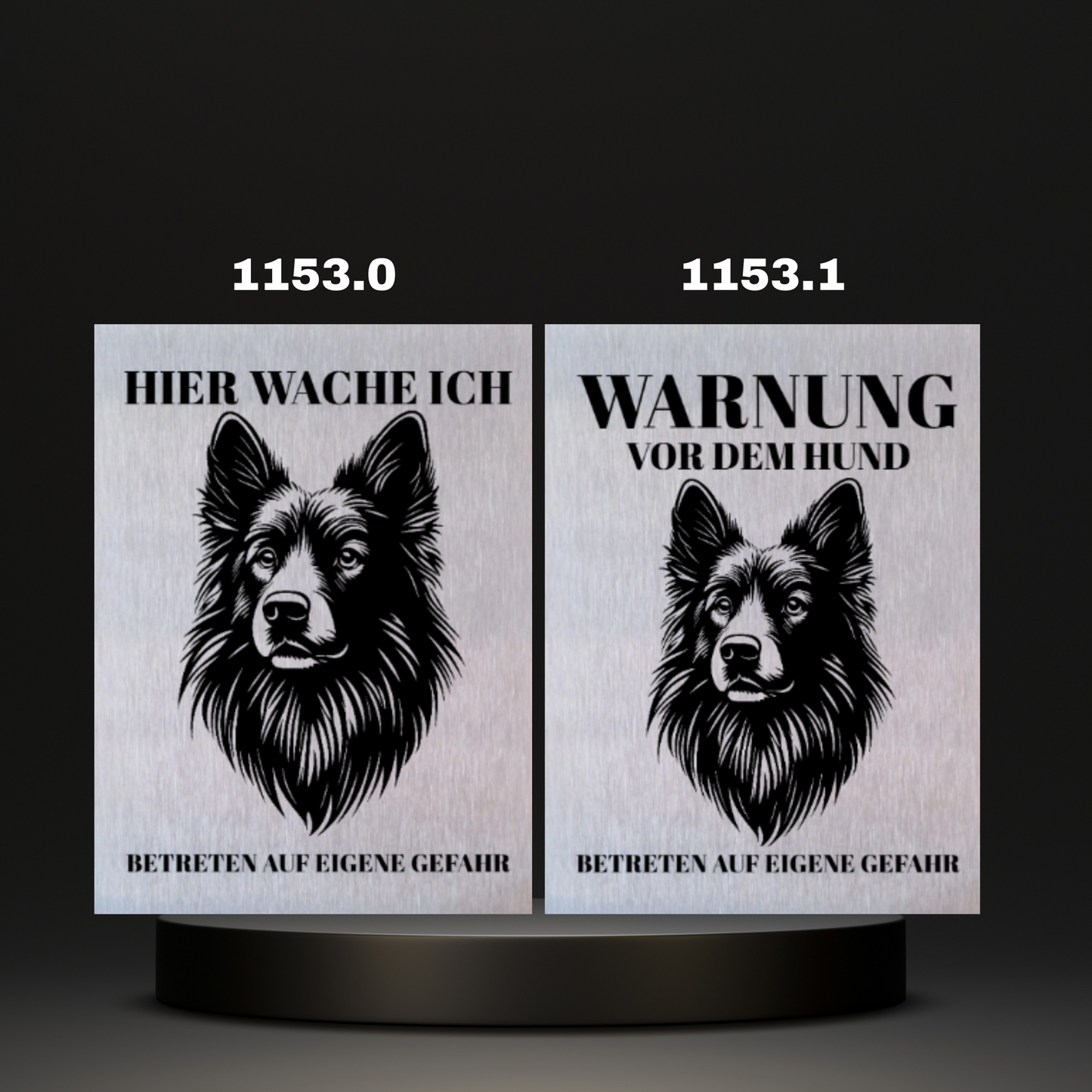 Warnshild Fertiges Design Schäferhund & Collie