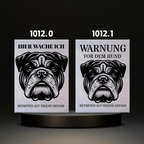 Warnshild fertiges design Bulldog & Bully & Boxer & Pittbull & Stafford