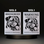 Warnshild fertiges design Bulldog & Bully & Boxer & Pittbull & Stafford
