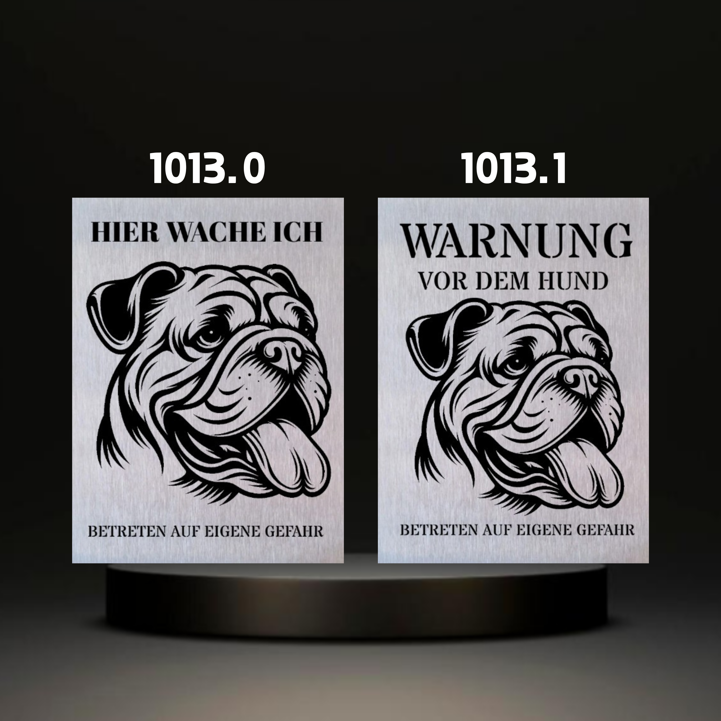 Warnshild fertiges design Bulldog & Bully & Boxer & Pittbull & Stafford
