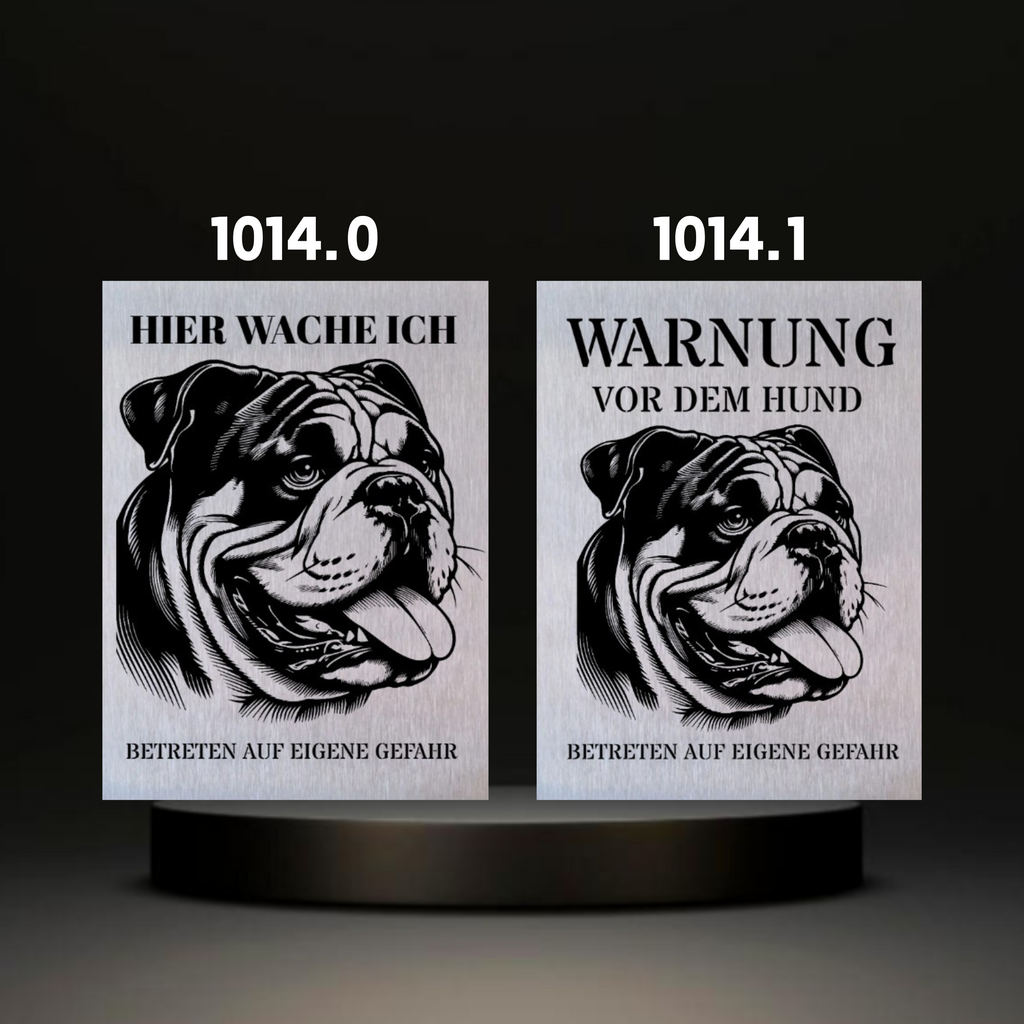 Warnshild fertiges design Bulldog & Bully & Boxer & Pittbull & Stafford