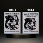 Warnshild fertiges design Bulldog & Bully & Boxer & Pittbull & Stafford