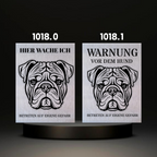 Warnshild fertiges design Bulldog & Bully & Boxer & Pittbull & Stafford