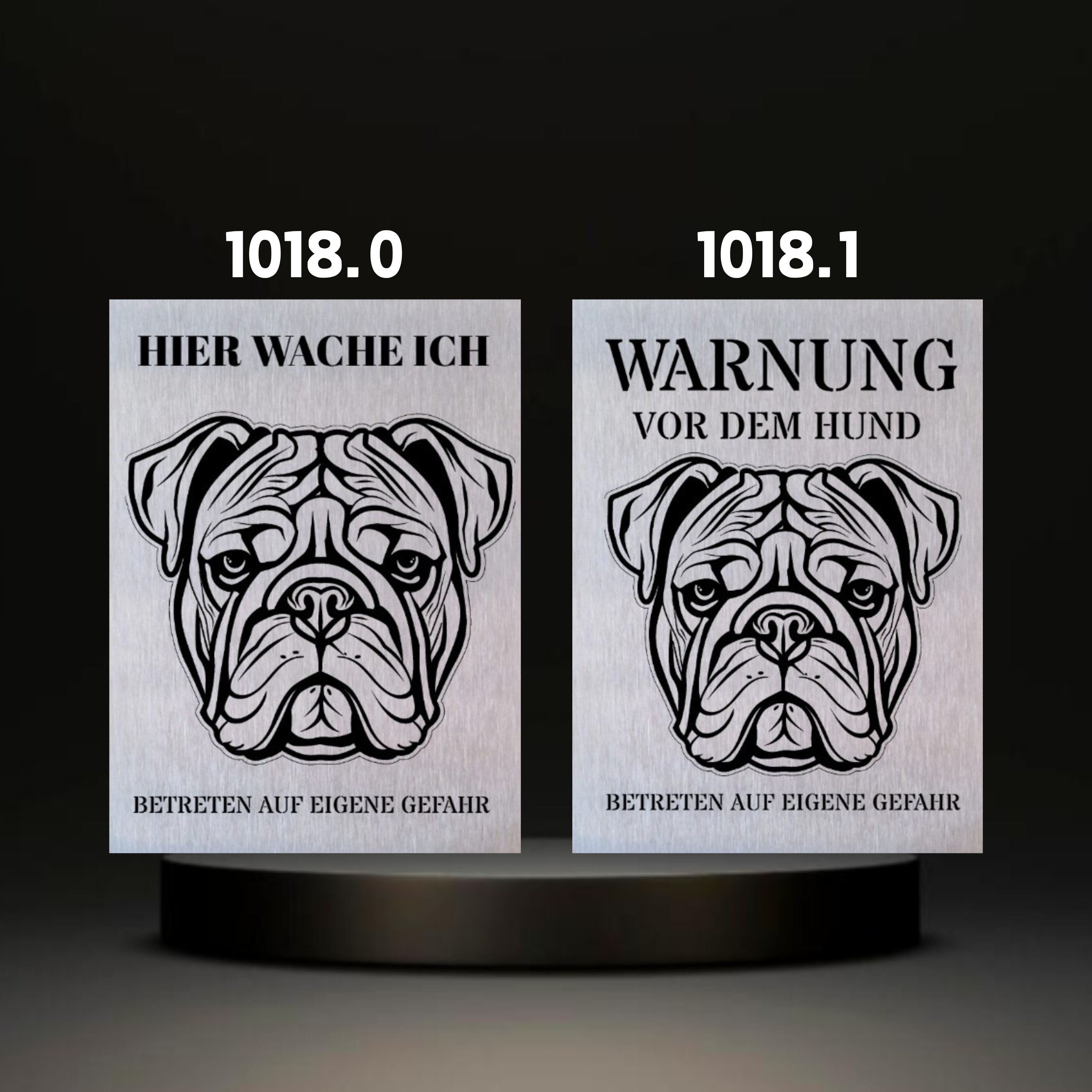 Warnshild fertiges design Bulldog & Bully & Boxer & Pittbull & Stafford
