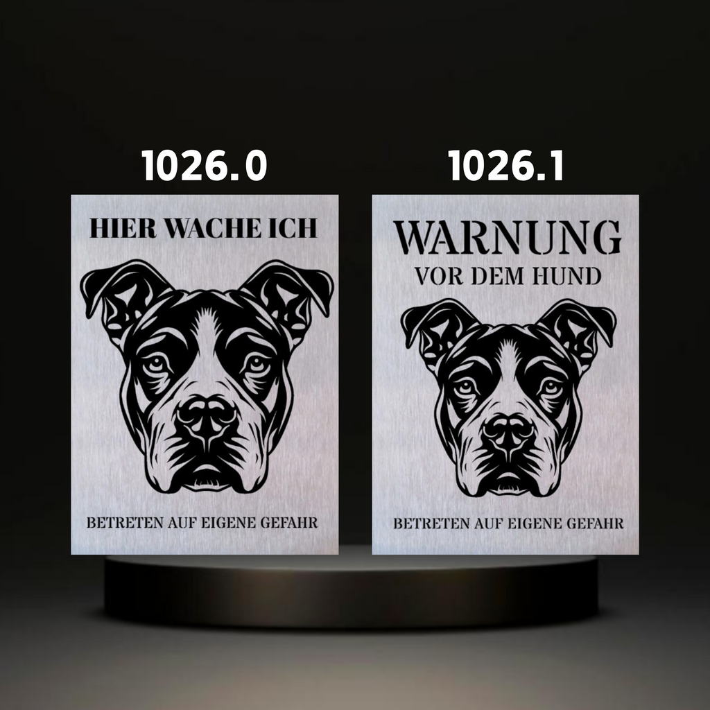 Warnshild fertiges design Bulldog & Bully & Boxer & Pittbull & Stafford