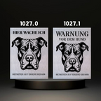 Warnshild fertiges design Bulldog & Bully & Boxer & Pittbull & Stafford