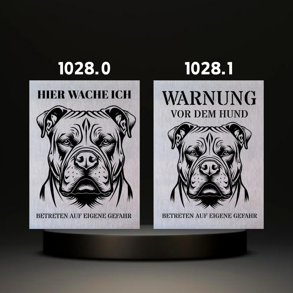 Warnshild fertiges design Bulldog & Bully & Boxer & Pittbull & Stafford