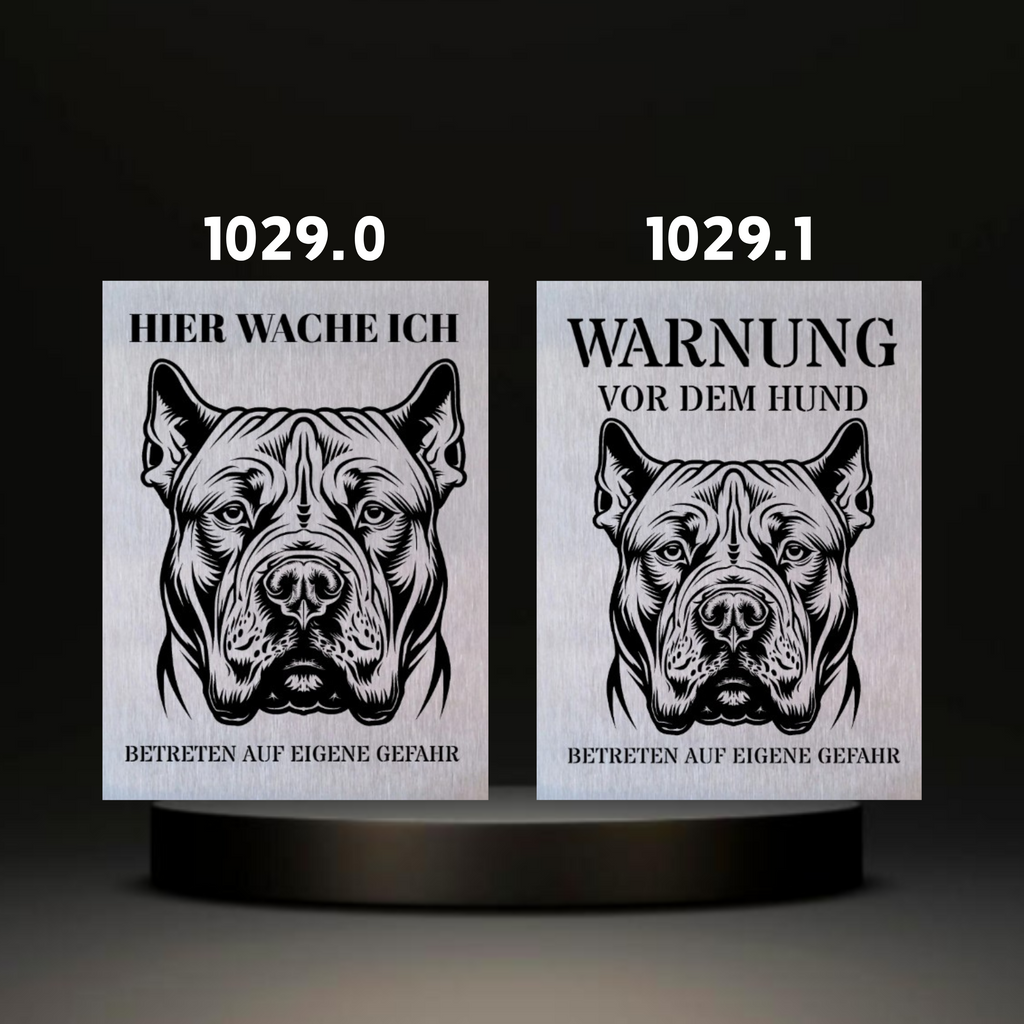 Warnshild fertiges design Bulldog & Bully & Boxer & Pittbull & Stafford