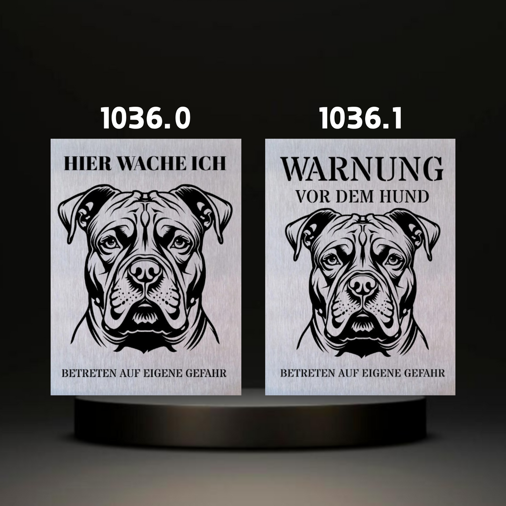 Warnshild fertiges design Bulldog & Bully & Boxer & Pittbull & Stafford
