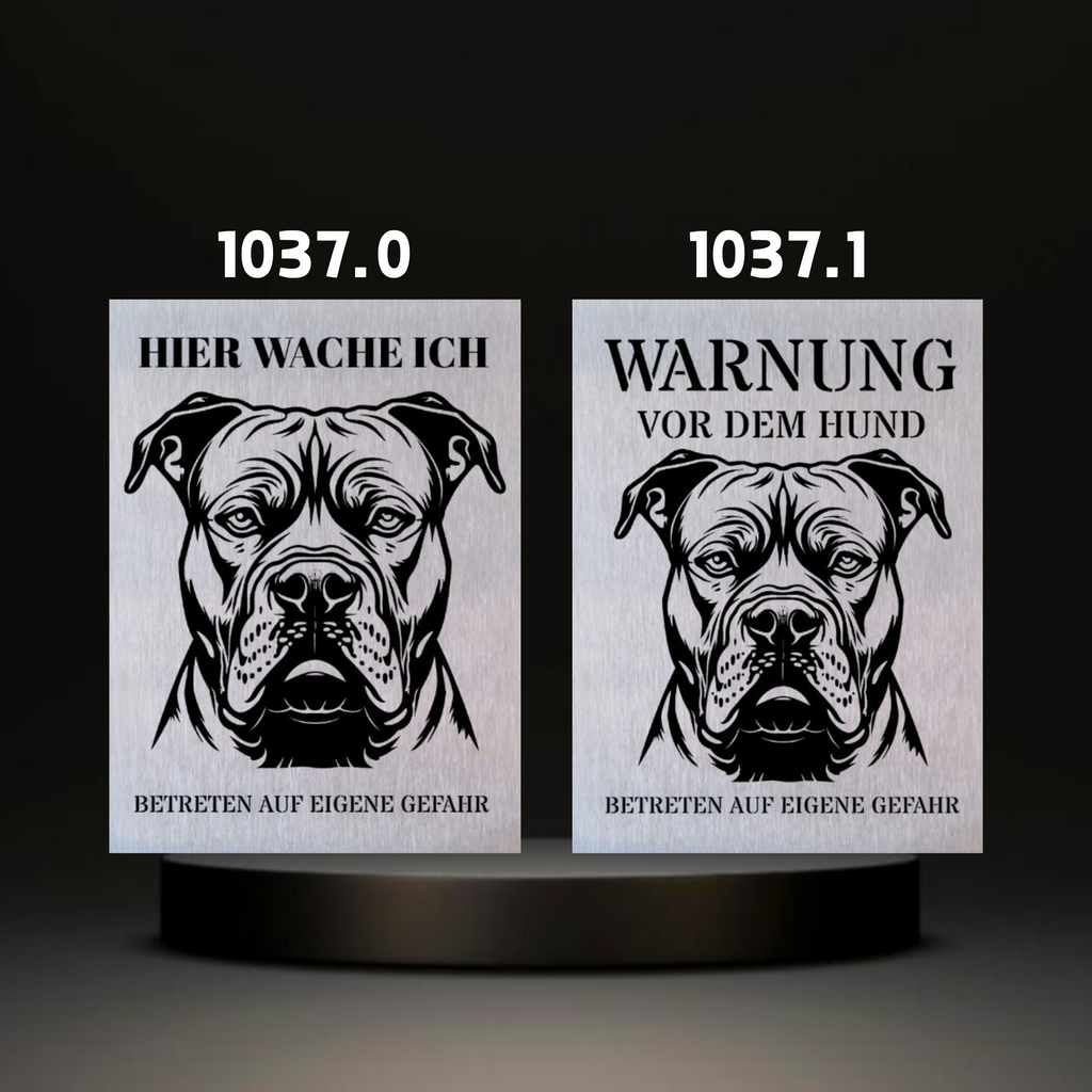 Warnshild fertiges design Bulldog & Bully & Boxer & Pittbull & Stafford
