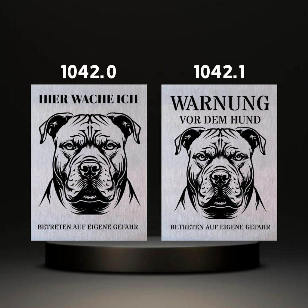 Warnshild fertiges design Bulldog & Bully & Boxer & Pittbull & Stafford