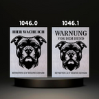 Warnshild fertiges design Bulldog & Bully & Boxer & Pittbull & Stafford
